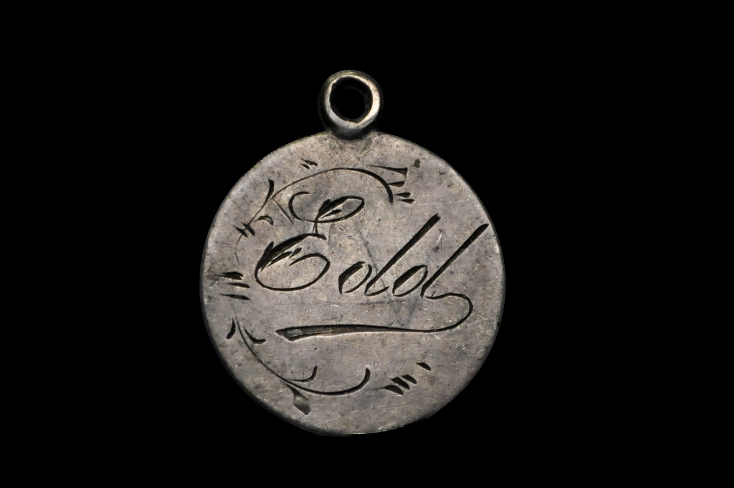 Antique Victorian Silver Love Token Charm Engraved Coin Pendant - Victorian Silver Threepence Love Token Young Head Queen Victoria Coin
