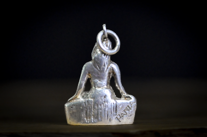 Vintage Sterling Silver Pania of the Reef Charm - Antique Silver Pania of the Reef Pendant, Māori Mythology Jewelry