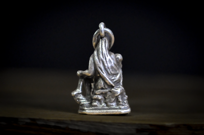 La Pieta Michelangelo Sterling Silver Bracelet Charm - Vintage Sterling Silver Pieta Religious Pendant