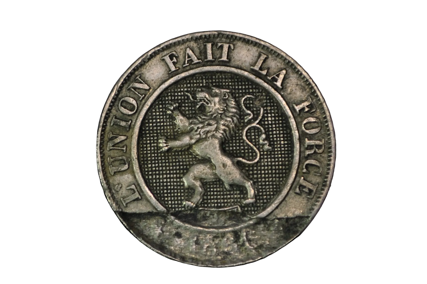 1862 Belgium 10 Centimes Leopold I Dramatic Die Crack Mint Error Coin - 10 Centime 1862 Unique Die Crack Coin Error
