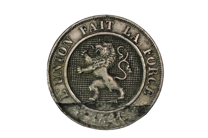 1862 Belgium 10 Centimes Leopold I Dramatic Die Crack Mint Error Coin - 10 Centime 1862 Unique Die Crack Coin Error