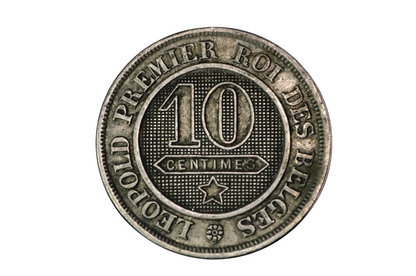 1862 Belgium 10 Centimes Leopold I Dramatic Die Crack Mint Error Coin - 10 Centime 1862 Unique Die Crack Coin Error