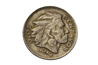 1966 10 Centavos Colombia Error Coin 2 Minor Die Cracks - 10 Centavos 1966 Colombia 2 Die Crack Error Coin