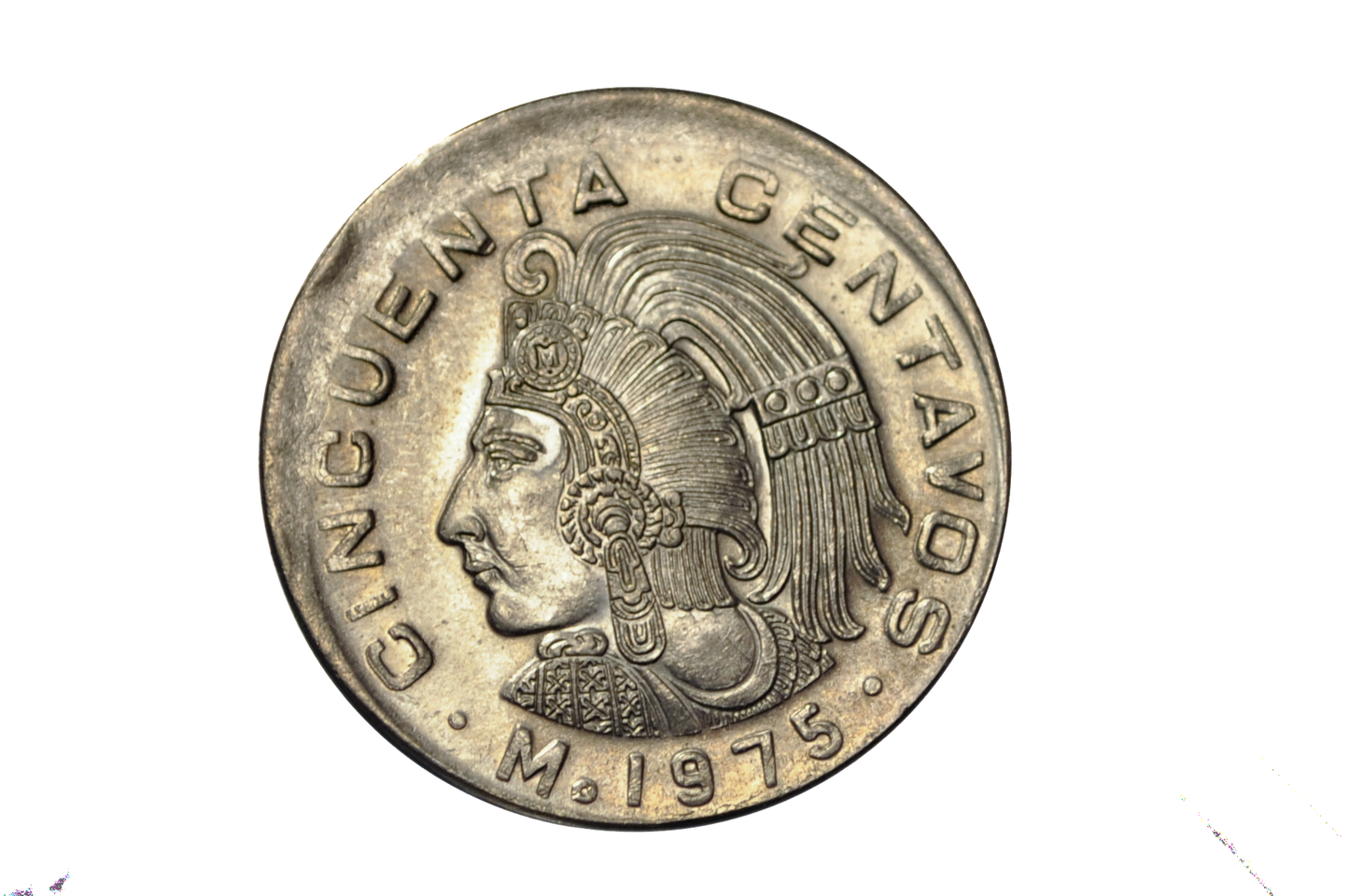 1975 50 Centavos 7% Off Center Strike Error Coin - 7% Off Center Strike 1975 Fifty Centavos Coin