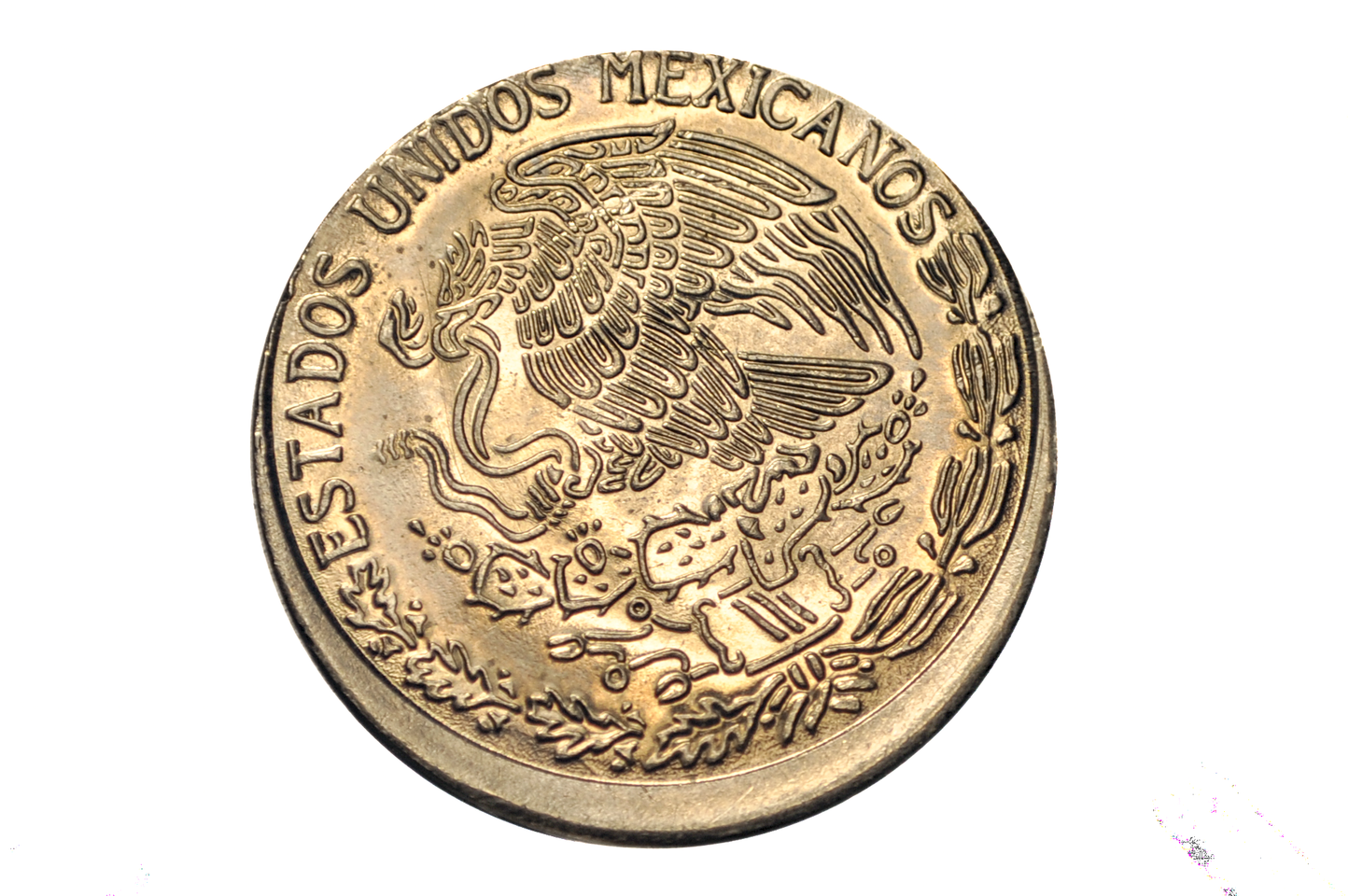 1980 Un Peso Mexico 7% Off Center Strike - One Peso 1980 Mexican Coin 7% off Center Strike Error