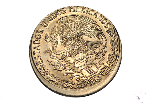 1980 Un Peso Mexico 7% Off Center Strike - One Peso 1980 Mexican Coin 7% off Center Strike Error