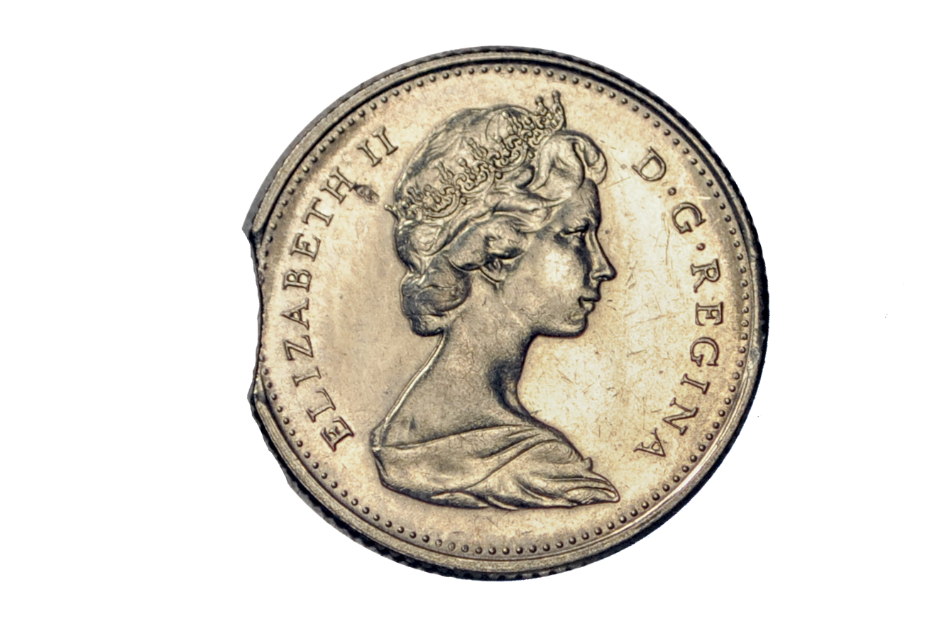 Spain 5 Pesetas 1957 Francisco Franco Minor Planchet Clip Error - 1957 5 Pesetas Minor Curved Planchet Clipped (Copy)