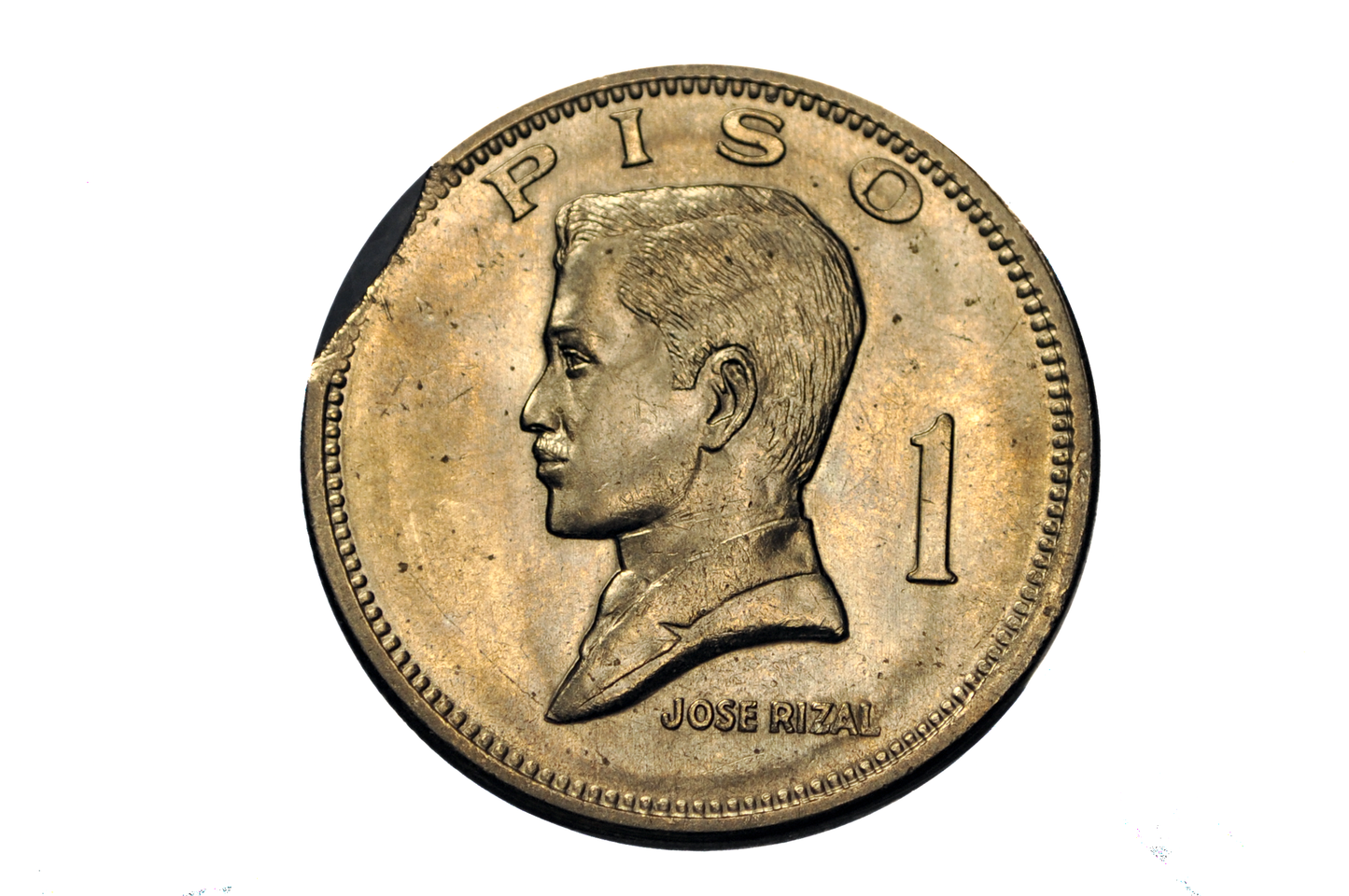 1972 One Piso Philippines Coin Curved Clipped Planchet - 1972 Philippine 1 Piso Clipped Planchet Error Coin