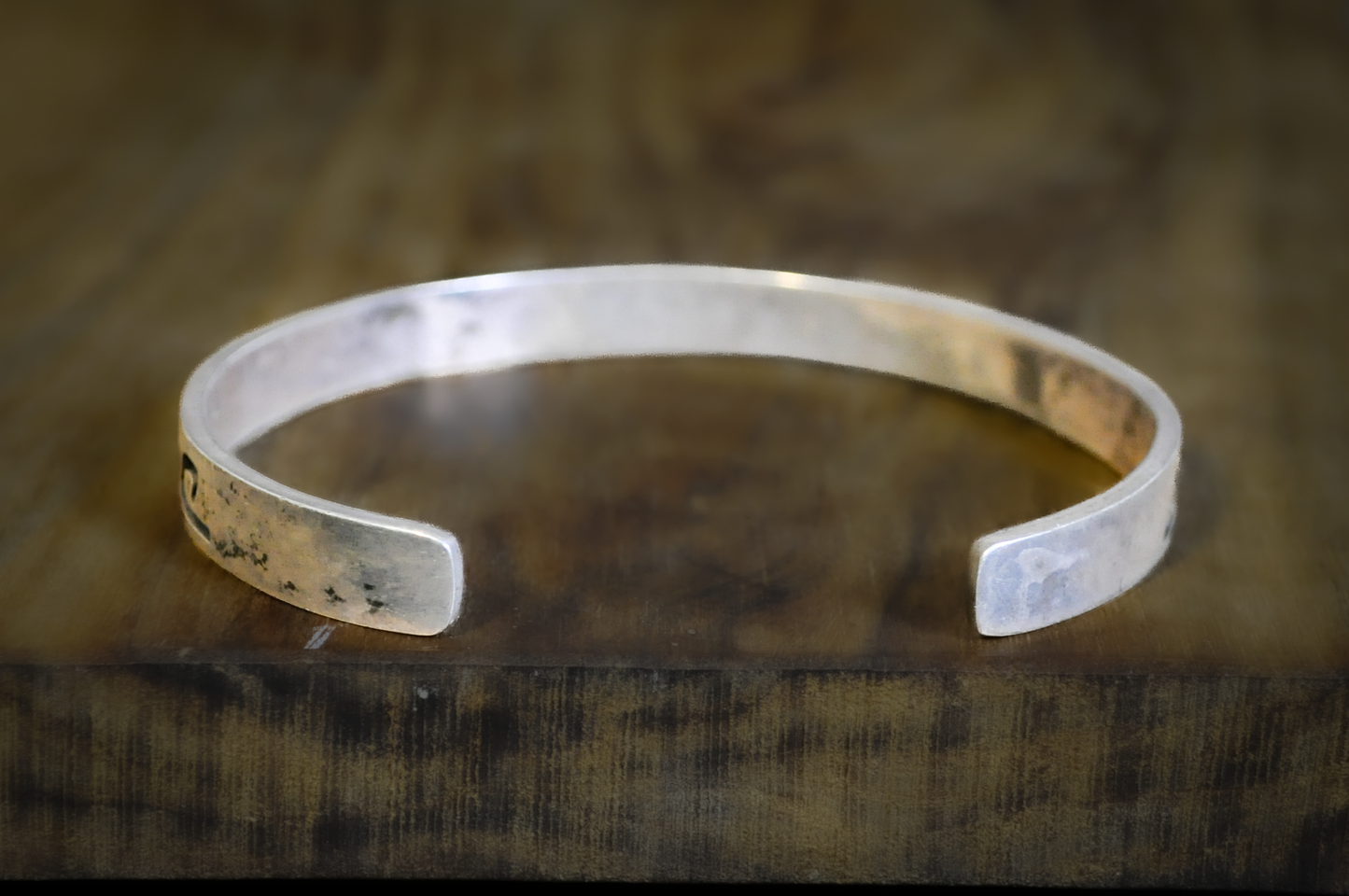 Native American Sterling Silver Wave Overlay Thin Cuff - Navajo Style Water Waves Sterling Silver Turtle Hallmark Bracelet
