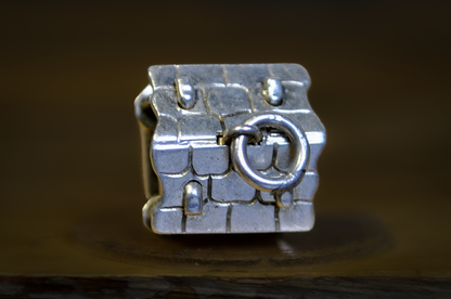 Vintage Sterling Silver Swiss Chalet 3-Dimensional Charm - Miniature Sterling Silver Log Cabin Pendant