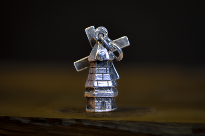 Vintage Sterling Silver Windmill Movable Charm - Sterling Silver Dutch Windmill Pendant Jewelry