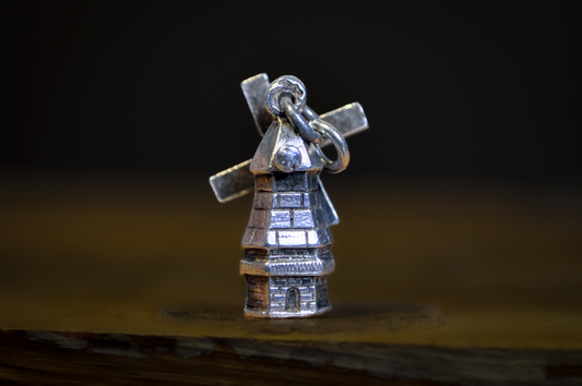 Vintage Sterling Silver Windmill Movable Charm - Sterling Silver Dutch Windmill Pendant Jewelry