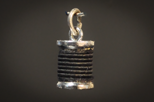 Vintage 925 Sterling Silver Spool of Thread Sewing Charm Pendant - Silver Spool of Thread Charm for Bracelet, Sewing Jewelry Gift