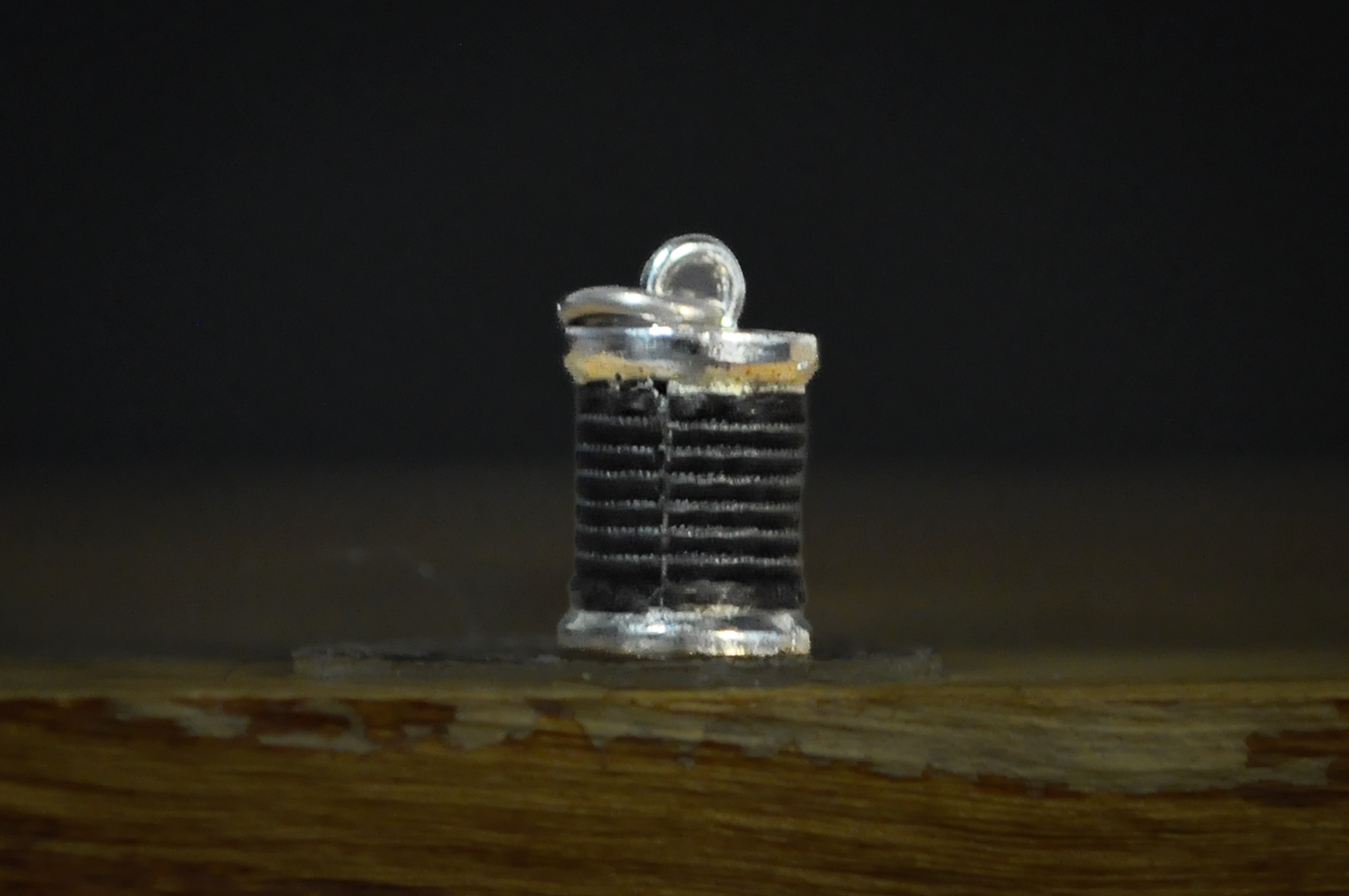 Vintage 925 Sterling Silver Spool of Thread Sewing Charm Pendant - Silver Spool of Thread Charm for Bracelet, Sewing Jewelry Gift