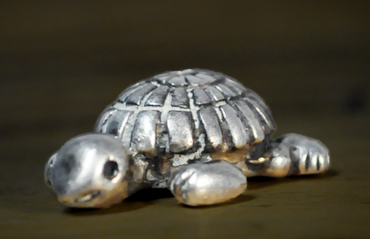 Vintage Native American Sterling Silver Bead Charm Turtle - Adorable Turtle Native American Sterling Bead Charm