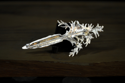 Vintage JH Breakell Sterling Silver Carrot Brooch - Summertime Farming Large Detailed Carrot Sterling Pin