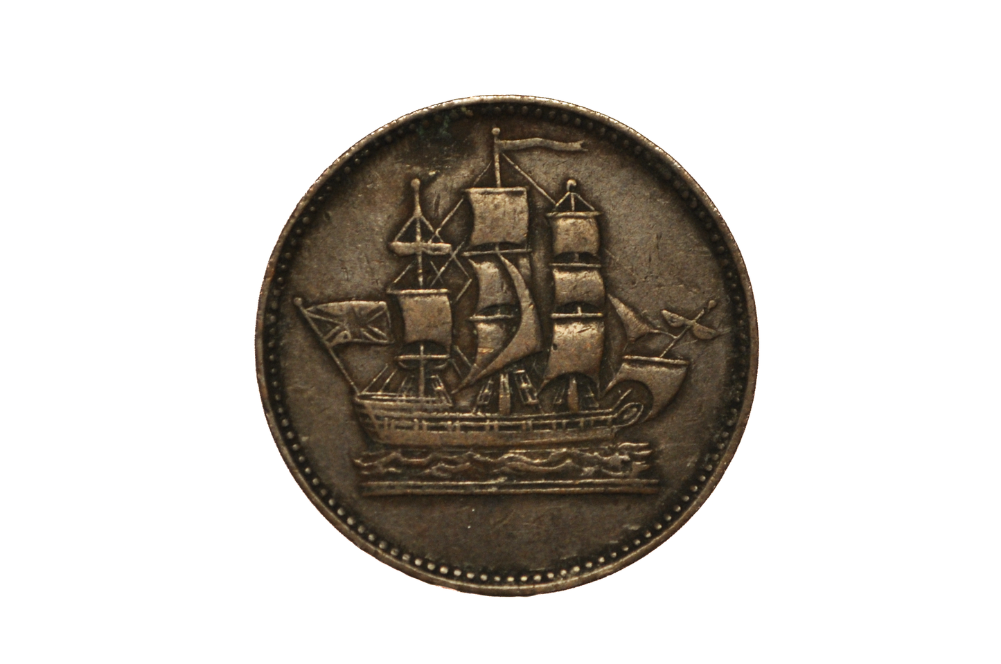 PE-10-34, 1835 Prince Edward Island 1/2 Penny Token Ships Colonies and Commerce - PE-10-34 1/2 Penny Token Ships Colonies and Commerce