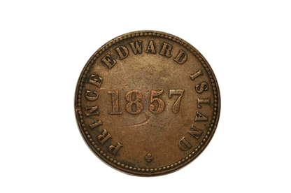 1857 Canada Prince Edward Island Trade Token Fine Condition - Self Government and Free Trade George Davies 1/2 Penny