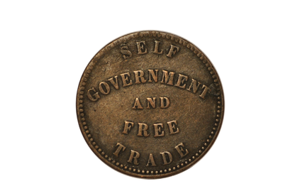 1857 Canada Prince Edward Island Trade Token Good Condition - Self Government and Free Trade George Davies 1/2 Penny (Copy)