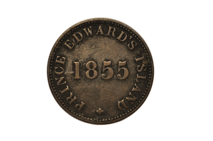 1855 Canada Prince Edward Island Trade Token Good Condition - Self Government and Free Trade George Davies 1/2 Penny 1855