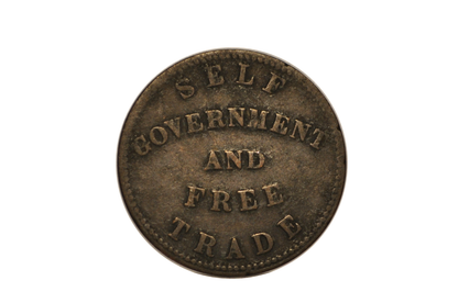 1855 Canada Prince Edward Island Trade Token Good Condition - Self Government and Free Trade George Davies 1/2 Penny 1855