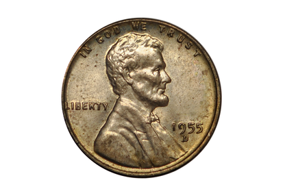Post-Mint Plated 1955-D Lincoln Penny - Unique Colored Post-Mint Plated Lincoln Penny 1955-D