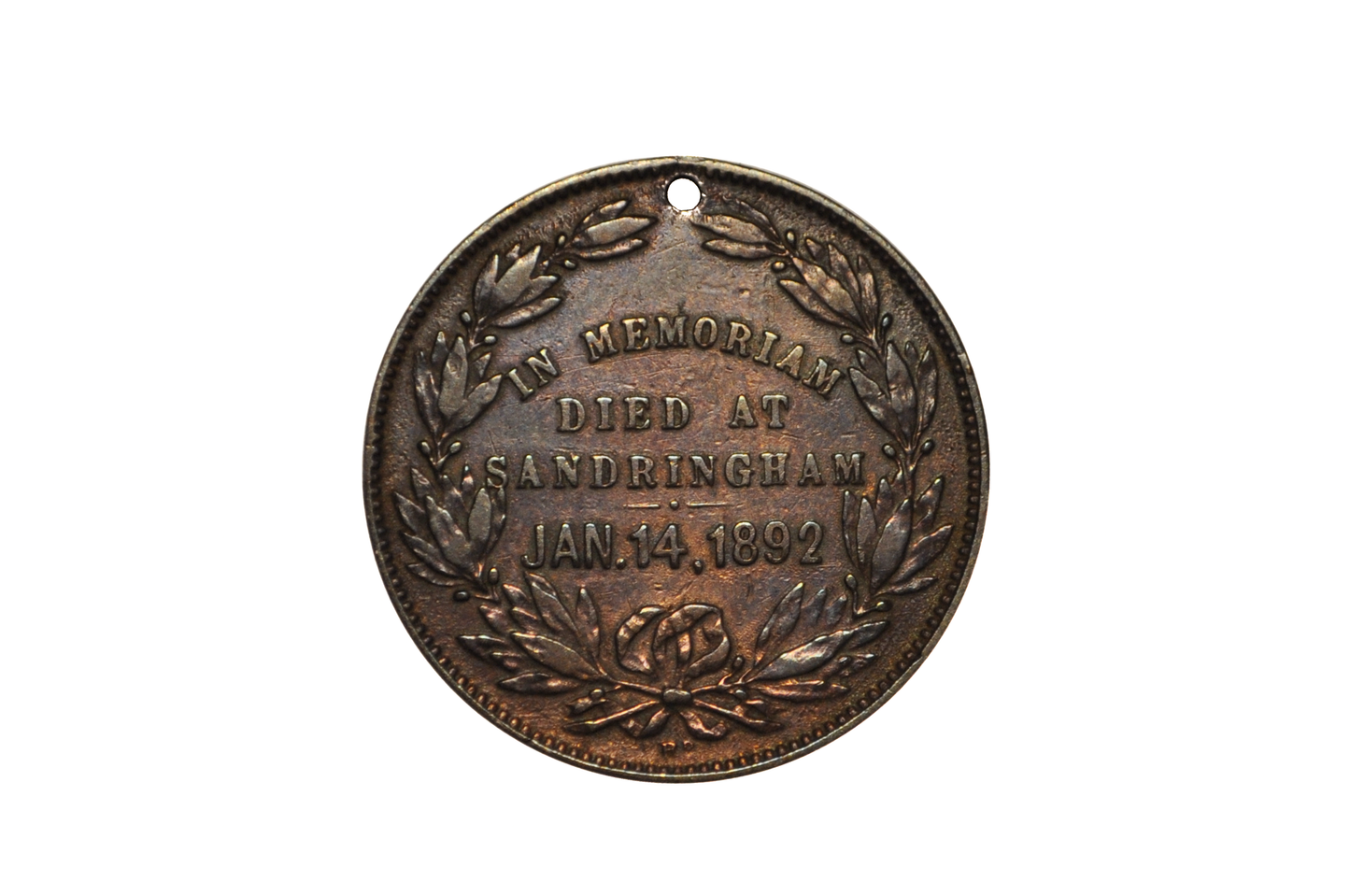 1892 Duke of Clarence & Avondale Memoriam Medal - Memorial Medallion Duke of Clarence 1892