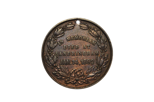 1892 Duke of Clarence & Avondale Memoriam Medal - Memorial Medallion Duke of Clarence 1892