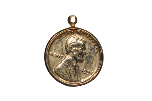 Post-Mint Plated 1955 Lincoln Penny Pendant - Unique Colored Post-Mint Plated Lincoln Penny Pendant Charm