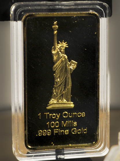 Souvenir Bar Statue of Liberty One Troy Ounce (Not Gold) - Play Money 1 Troy Ounce Statue of Liberty Design