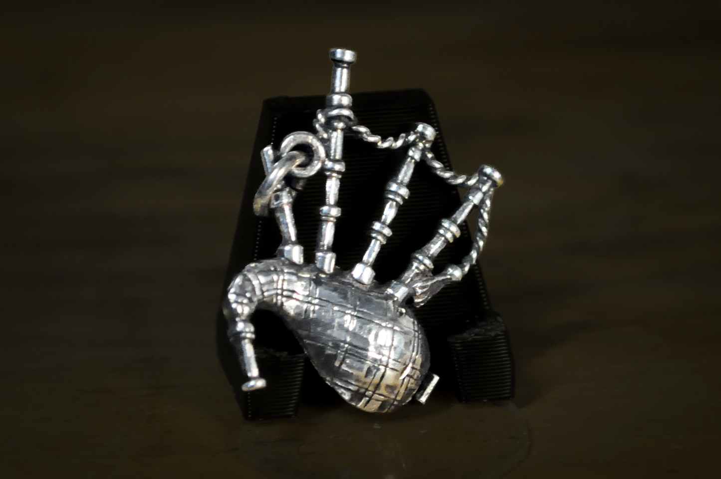 Vintage Sterling Silver Scottish Bagpipe Charm Revealing Dancer Inside - Scottish Bagpipe Pendant Surprise Dancer Inside