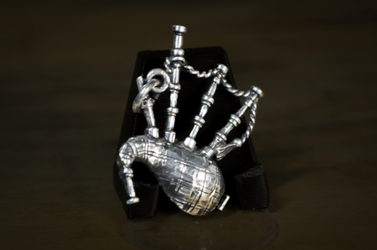 Vintage Sterling Silver Scottish Bagpipe Charm Revealing Dancer Inside - Scottish Bagpipe Pendant Surprise Dancer Inside