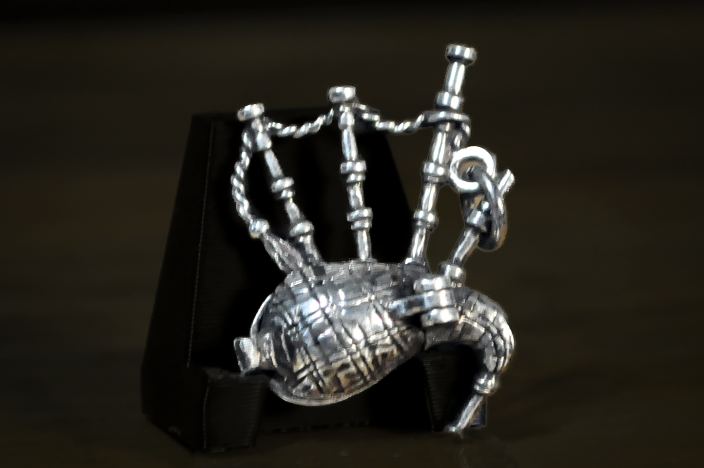 Vintage Sterling Silver Scottish Bagpipe Charm Revealing Dancer Inside - Scottish Bagpipe Pendant Surprise Dancer Inside