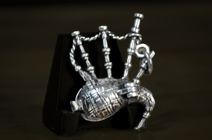 Vintage Sterling Silver Scottish Bagpipe Charm Revealing Dancer Inside - Scottish Bagpipe Pendant Surprise Dancer Inside