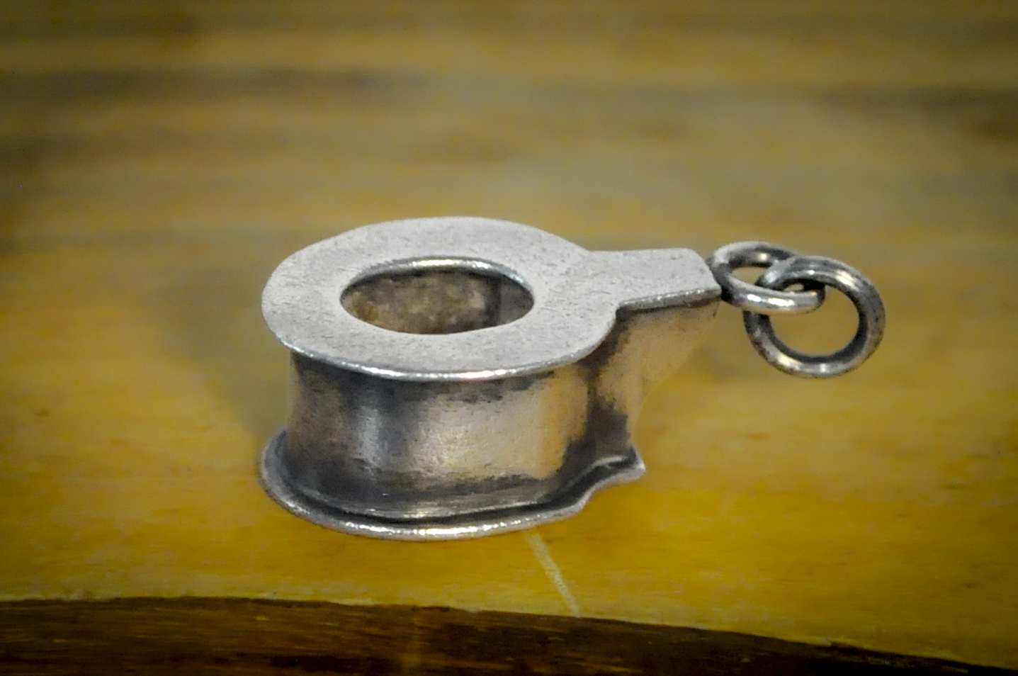 Cute Little Toilet Seat Charm Sterling Silver - Novelty Toilet Charm Necklace, Miniature Bathroom
