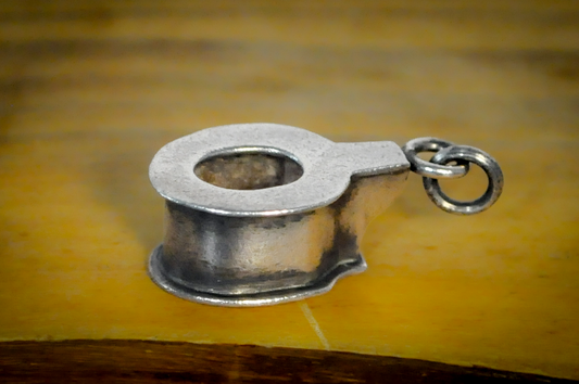 Cute Little Toilet Seat Charm Sterling Silver - Novelty Toilet Charm Necklace, Miniature Bathroom