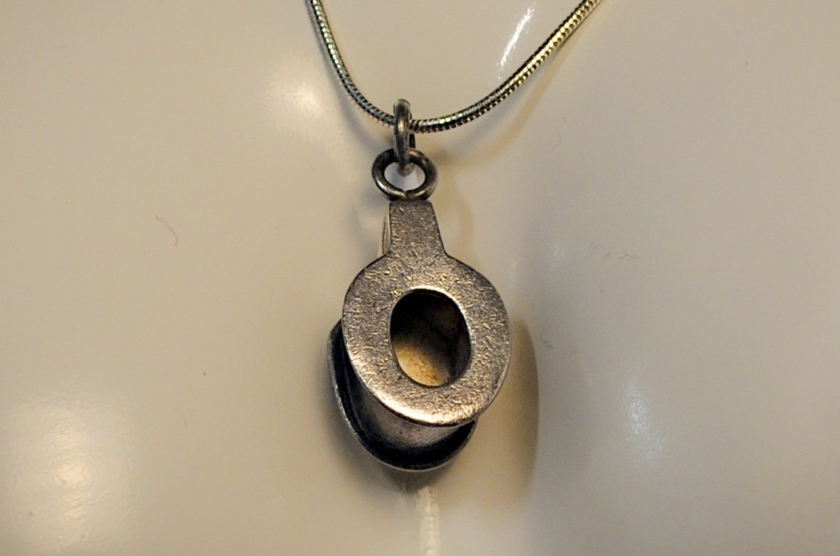 Cute Little Toilet Seat Charm Sterling Silver - Novelty Toilet Charm Necklace, Miniature Bathroom