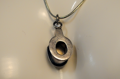 Cute Little Toilet Seat Charm Sterling Silver - Novelty Toilet Charm Necklace, Miniature Bathroom