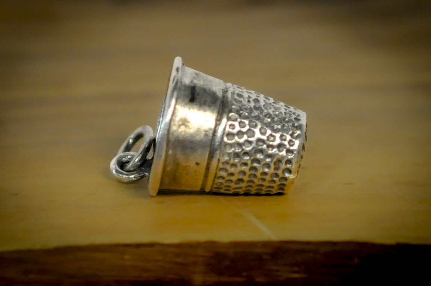 Vintage Sterling Silver Thimble Pendant - Sterling Silver Thimble Charm Pendant, Miniature Sewing Jewelry Gift