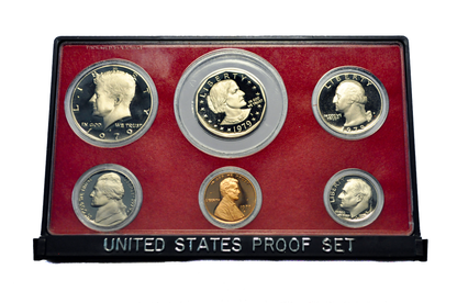 1979-S Proof Set Mixed Variety 5/6 Coins Type 2 Clear S (SBA Dollar Type 1) - 1979-S Proof Set 5 Coins Type 2 Clear S / Susan B Anthony Type 1 Blob