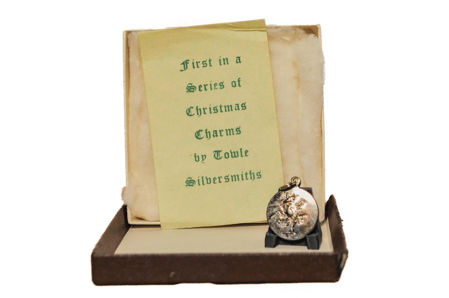 Vintage Towle Silversmiths Charm First Day of Christmas - Partridge in a Pear Tree Vintage Towle Silversmiths Charm