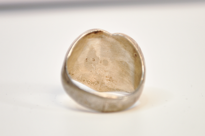 Vintage 925 Sterling Puffy Heart Ring Size 7- Size 7 Sterling Silver Puffy Heart Statement Ring