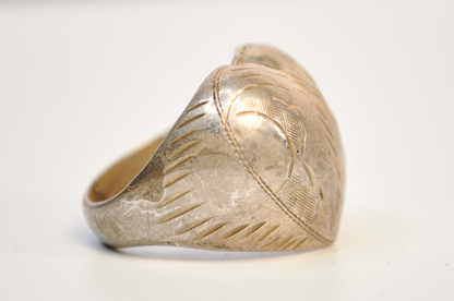 Vintage 925 Sterling Puffy Heart Ring Size 7- Size 7 Sterling Silver Puffy Heart Statement Ring