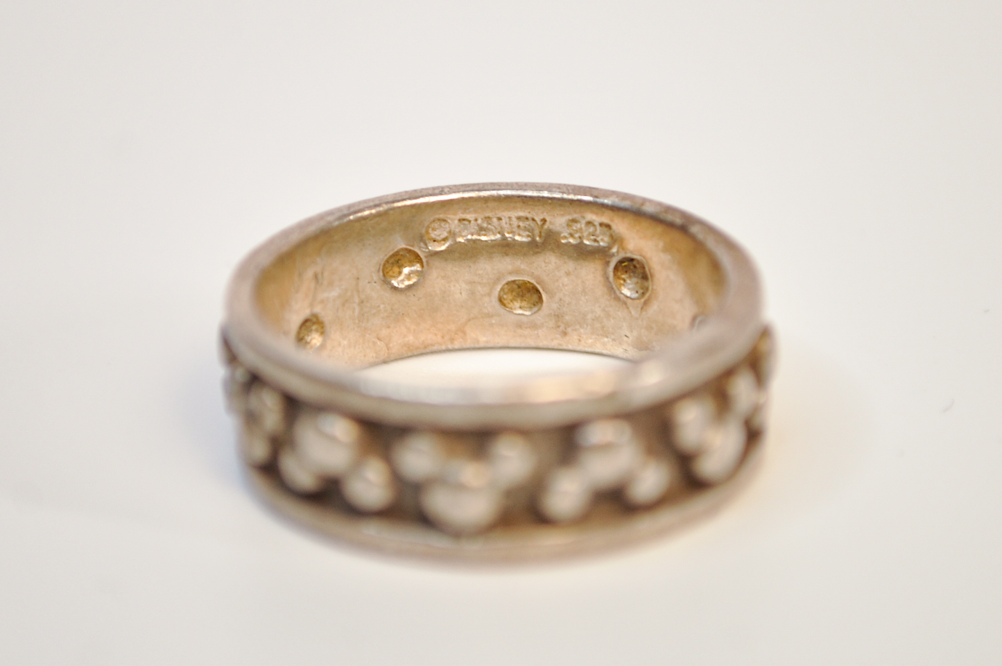 Disney 925 Sterling Silver Bubble Texture Ring Size 7 - Disney Sterling Silver Textured Bubble Band Size 7