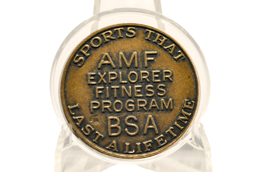 Vintage BSA AMF Explorer Fitness Program Challenge Coin Token - Boy Scout Explorer AMF Fitness Program Swimming Medal