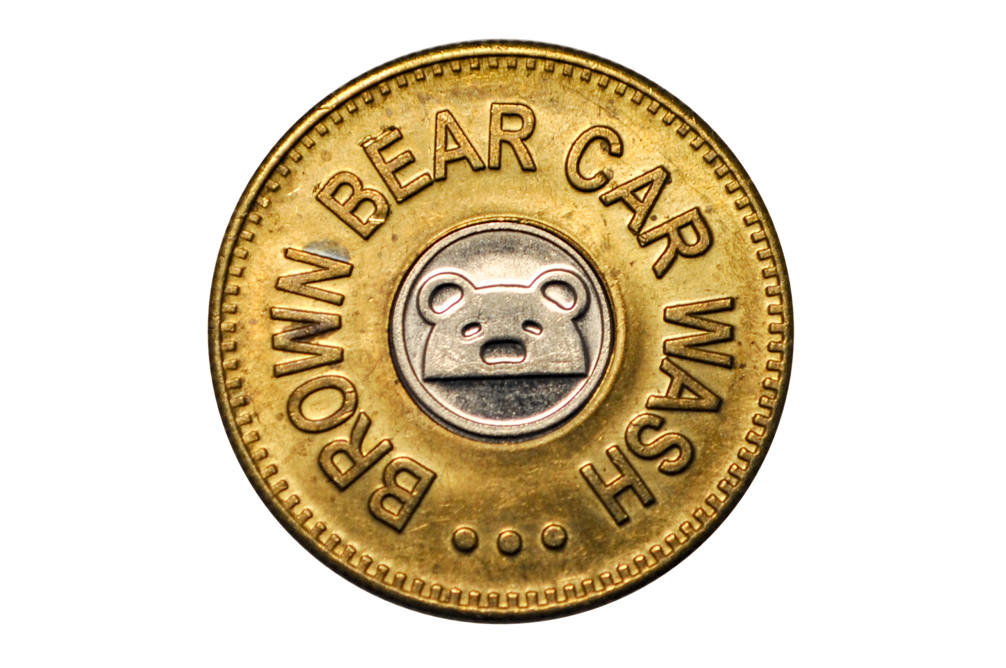 Brown Bear Bimetallic One Dollar Carwash Token - 1 Dollar Brown Bear Bimetallic Token