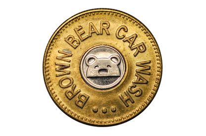 Brown Bear Bimetallic One Dollar Carwash Token - 1 Dollar Brown Bear Bimetallic Token