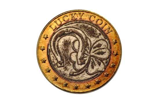 Bimetallic Good Luck Souvenir Token - Lucky Coin, Horseshoe & Four-leaf Clover Token