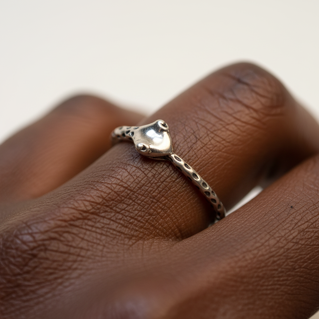 Size 10 Sterling Silver Infinity Snake Ring - Sterling Silver Serpent‑Eating‑its‑Tail Ring Size 10