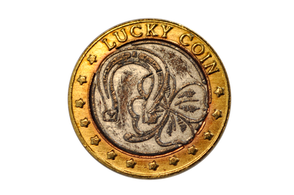 Bimetallic Good Luck Souvenir Token - Lucky Coin, Horseshoe & Four-leaf Clover Token